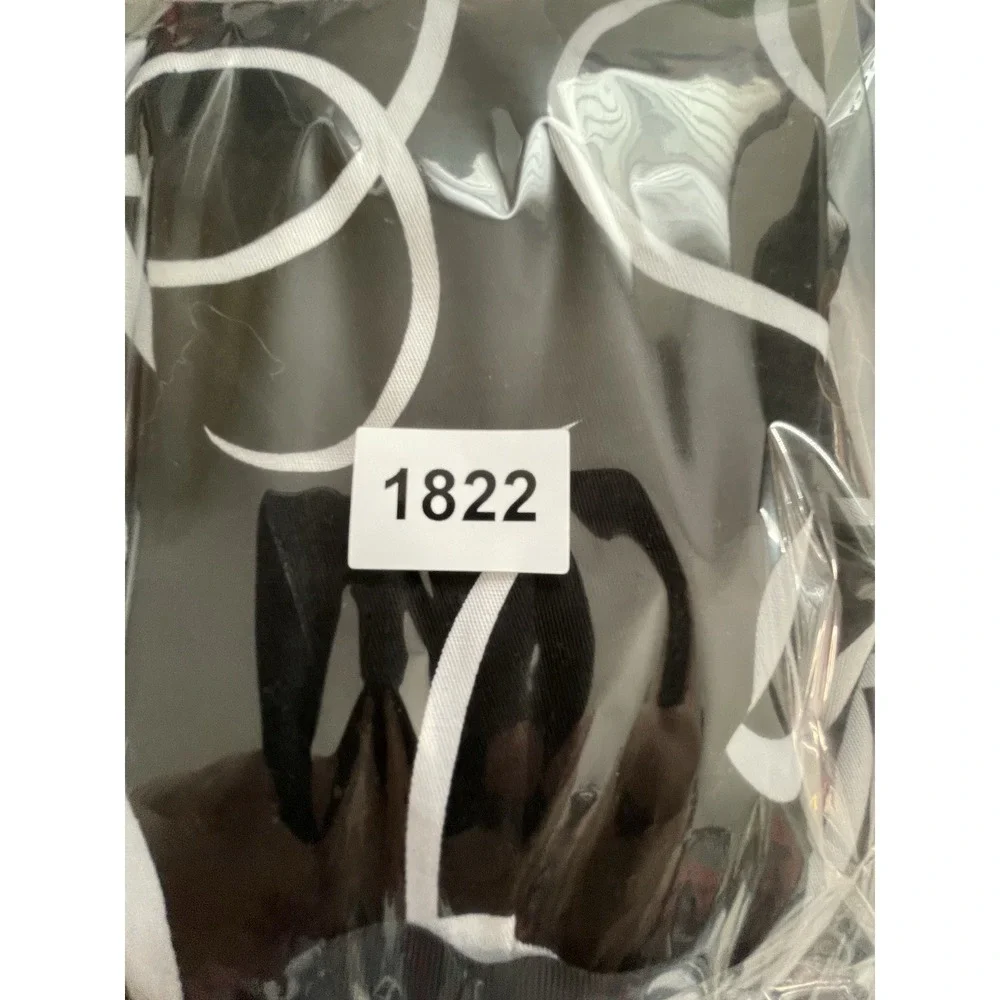 Jessica Howard Dress Size 12 Sleeveless Cotton Stretch‎ Black White Tie Front